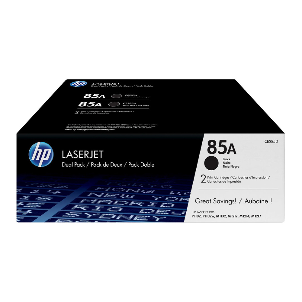 HP 85A paquete de 2 tóners negros CE285AD