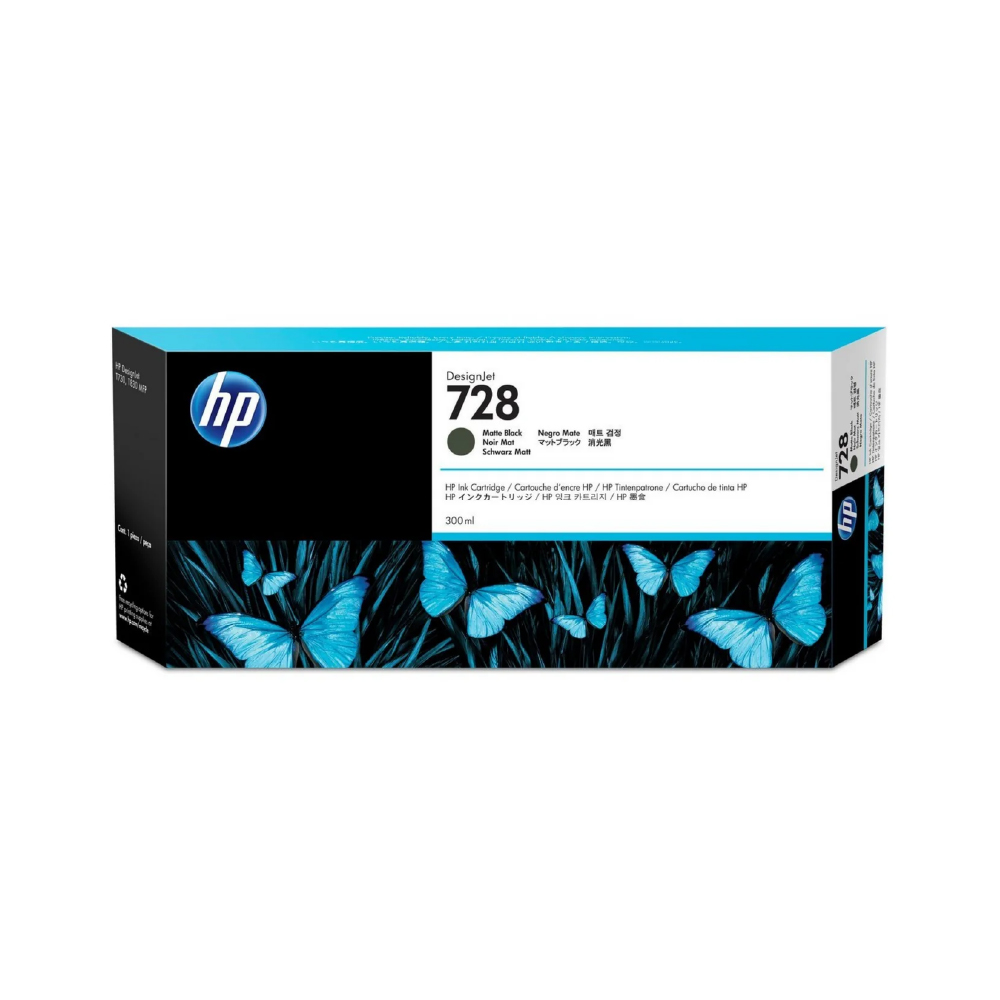 HP 728 tinta mate negro DesignJet F9J68A