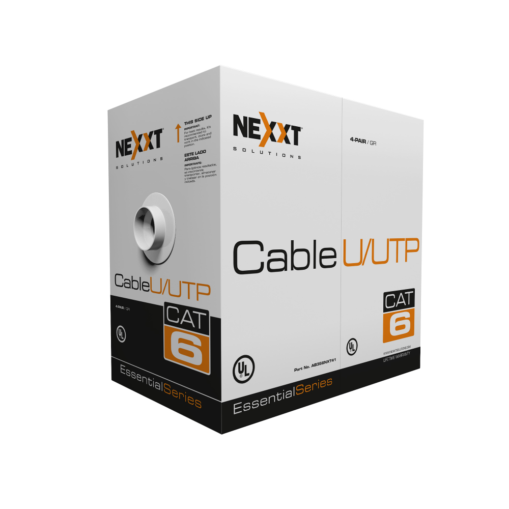 Nexxt Essential rollo de cable Cat6 UTP 4P 24AWG CMX 102m GR AB356NXT41