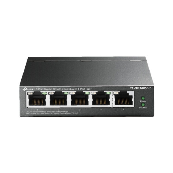 TP-Link Switch de escritorio Gigabit de 5 puertos con 4 puertos PoE+ TL-SG1005LP
