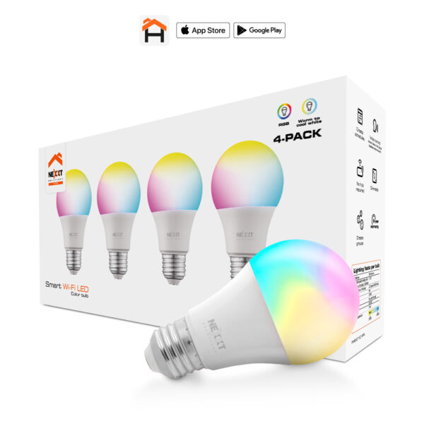 Nexxt Solutions Home Bombilla LED inteligente Wi-Fi 110V A19 - NHB-C110M 4PK