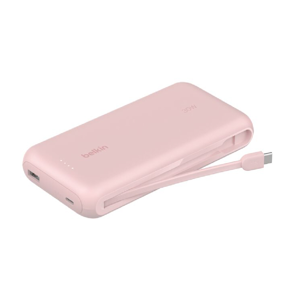 Belkin Banco de energía 20K con cable integrado color rosa BPB024fqPK