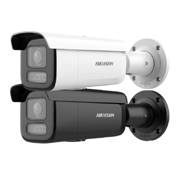 Hikvision Cámara de red tipo bala varifocal motorizada híbrida inteligente Acusense de 4 MP DS-2CD2643G2-LIZS2U