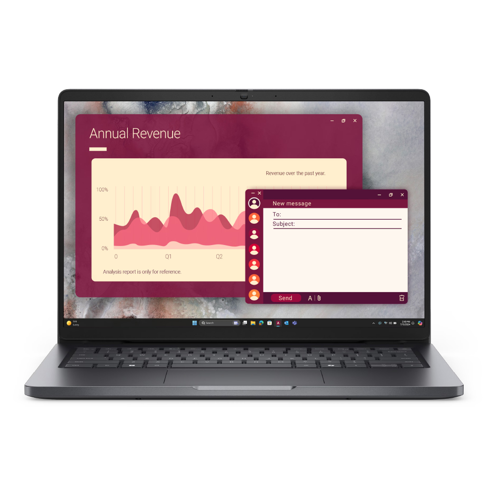 Dell laptop Pro Silver 14" SPA U7 32GB RAM 1TB W11Pro PC14250_U7ARL321TBWPS_3WX