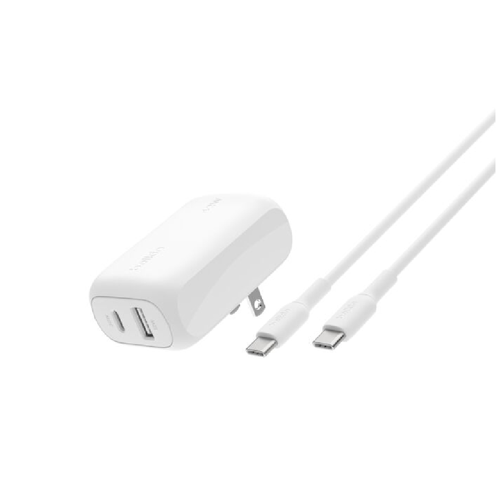 Belkin Cargador de pared doble de 42 W USB-C WCB009dq1MWH-B6