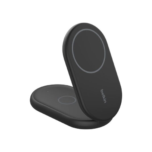 Belkin Cargador inalámbrico magnético plegable 2 en 1 con Qi2 de 15 W WIZ028ttBK