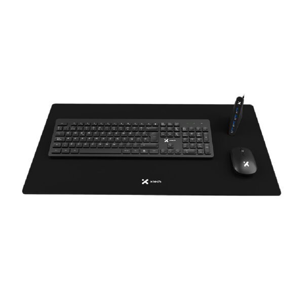 Xtech Kit de teclado multimedia y Mouse inalámbrico con alfombrilla XL y HUB USB 3.0 de 4 puertos XTK-320S