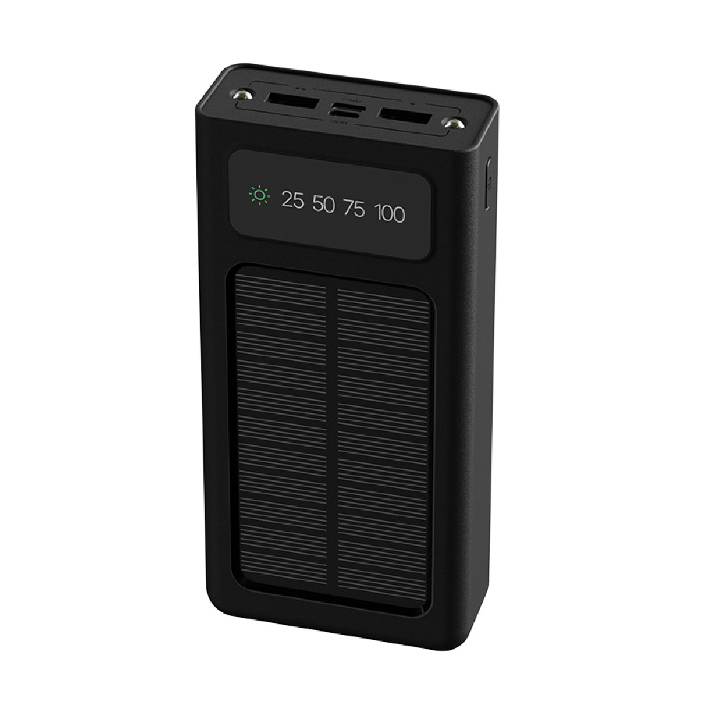 Xtech Banco de energía solar de 20.000 mAh con cables de carga integrados XPB-200