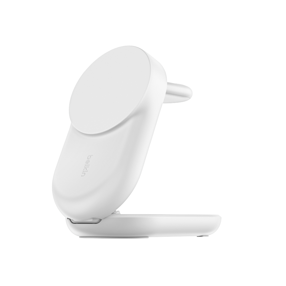 Belkin Cargador magnético plegable 3 en 1 con Qi2 de 25 W, blanco, forma redonda WIZ037ttWH