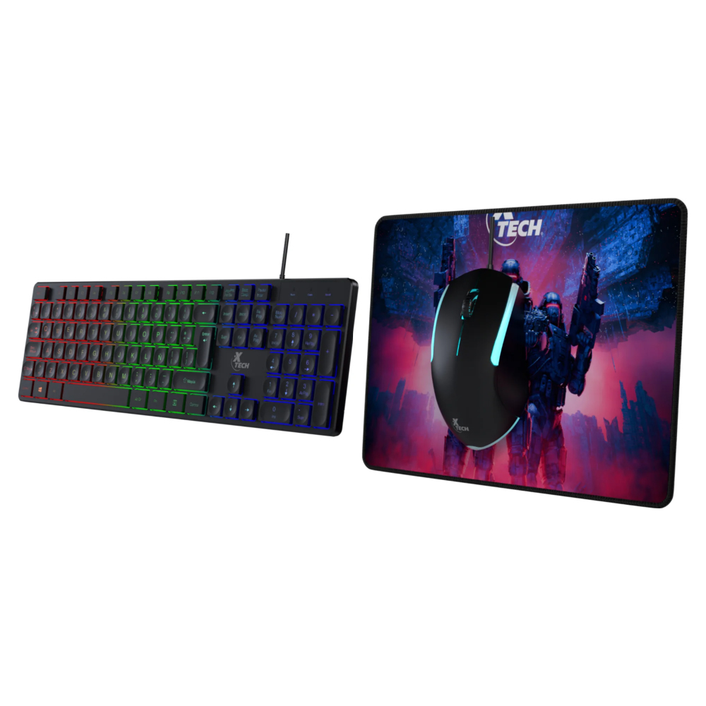 Xtech Hasha Gaming Combo (teclado, mouse, mousepad) XTK-535S