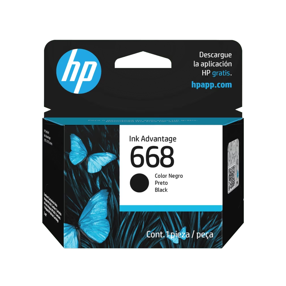 7FP37VL HP tinta 668 negro 7FP37VL - Imagen 1