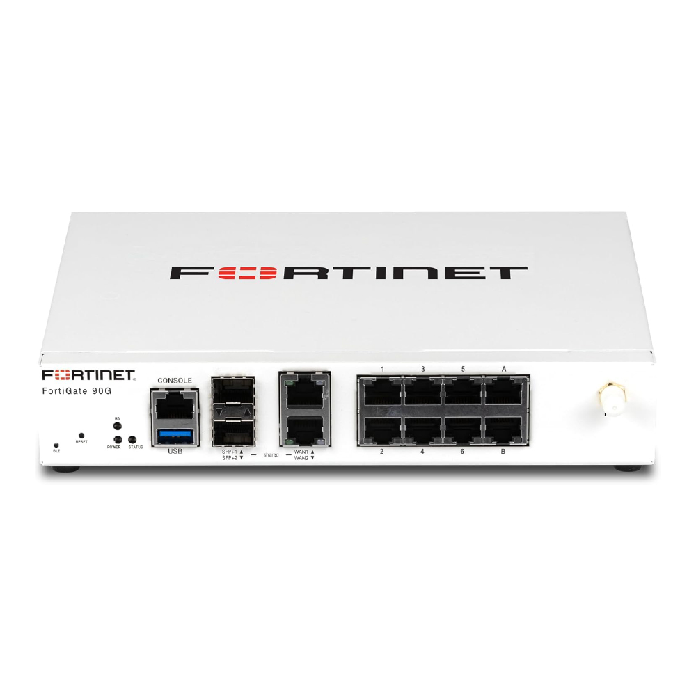 Fortinet FortiGate Firewall de próxima generación 90G (NGFW) | 8X GE RJ45, 2 puertos RJ45/SFP+ de 10GE (solo dispositivo, sin suscripción) FG-90G