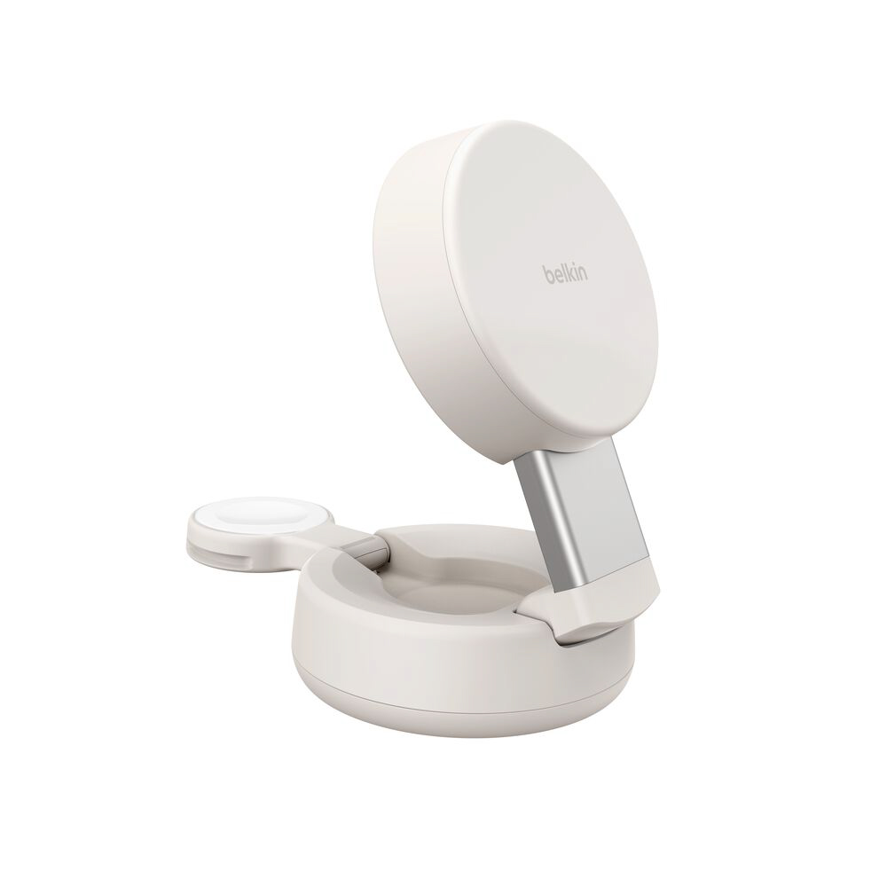 Belkin Cargador magnético convertible 2 en 1 con Qi2 de 25 W, color arena. WIZ043ttSD