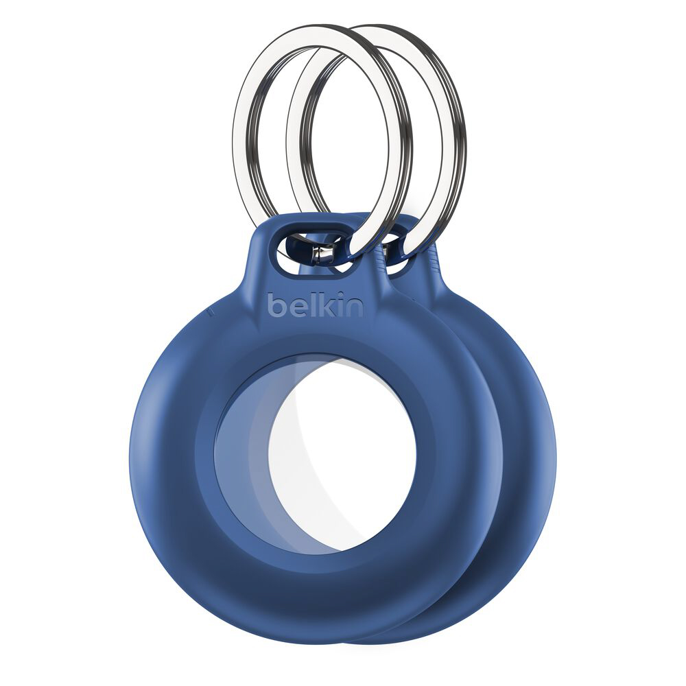 Belkin Soporte impermeable y seguro con llavero para AirTag paq. de 2 U, color azul MSC014btBL