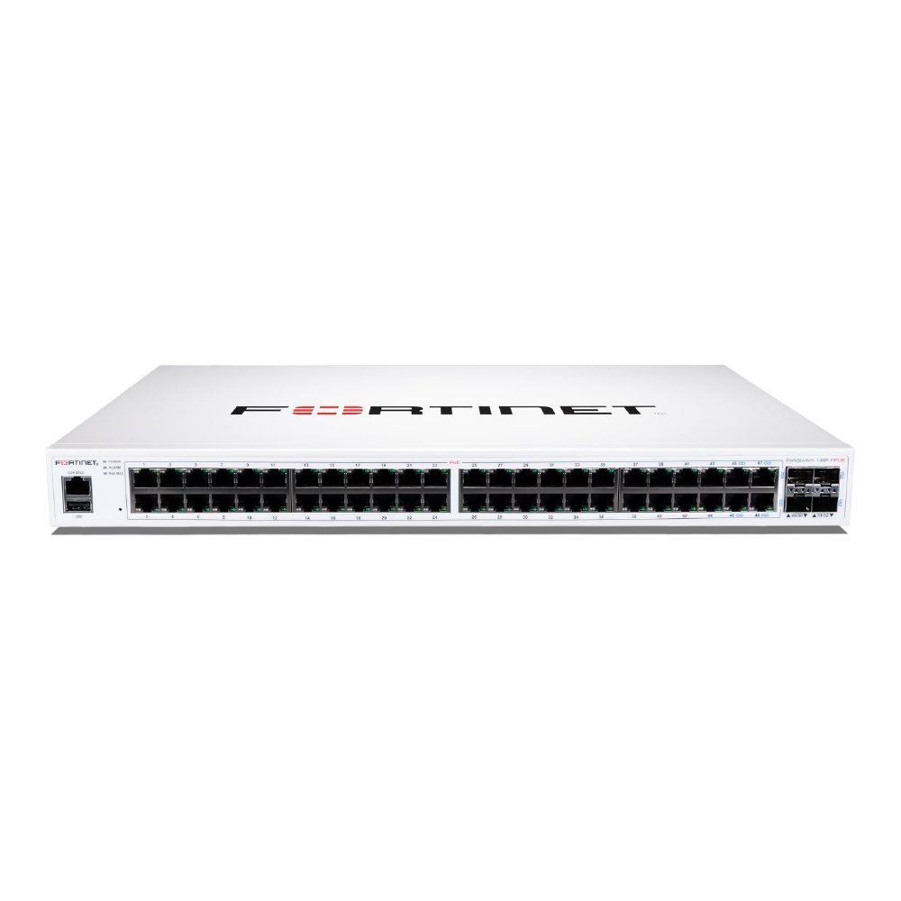 Fortinet FortiSwitch switch de administración 148F-FPOE L2+ con PoE de 740 W FS-148F-FPOE