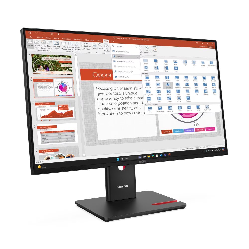Lenovo Monitor ThinkVision T27-40 de 27" FHD IPS 120Hz con hub USB 64A5MAR6LA