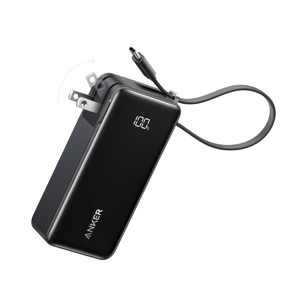 Anker Power Bank Fusion 10,000 mAh 30 W con cable integrado y cargador plegable A16371V1