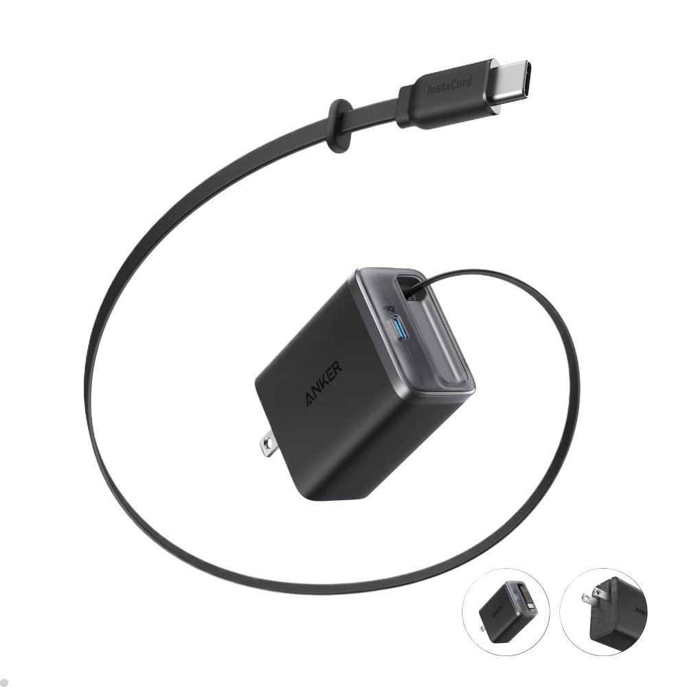 Anker Cargador de pared Nano 35 W USB-C con cable retráctil integrado color negro A2658J11