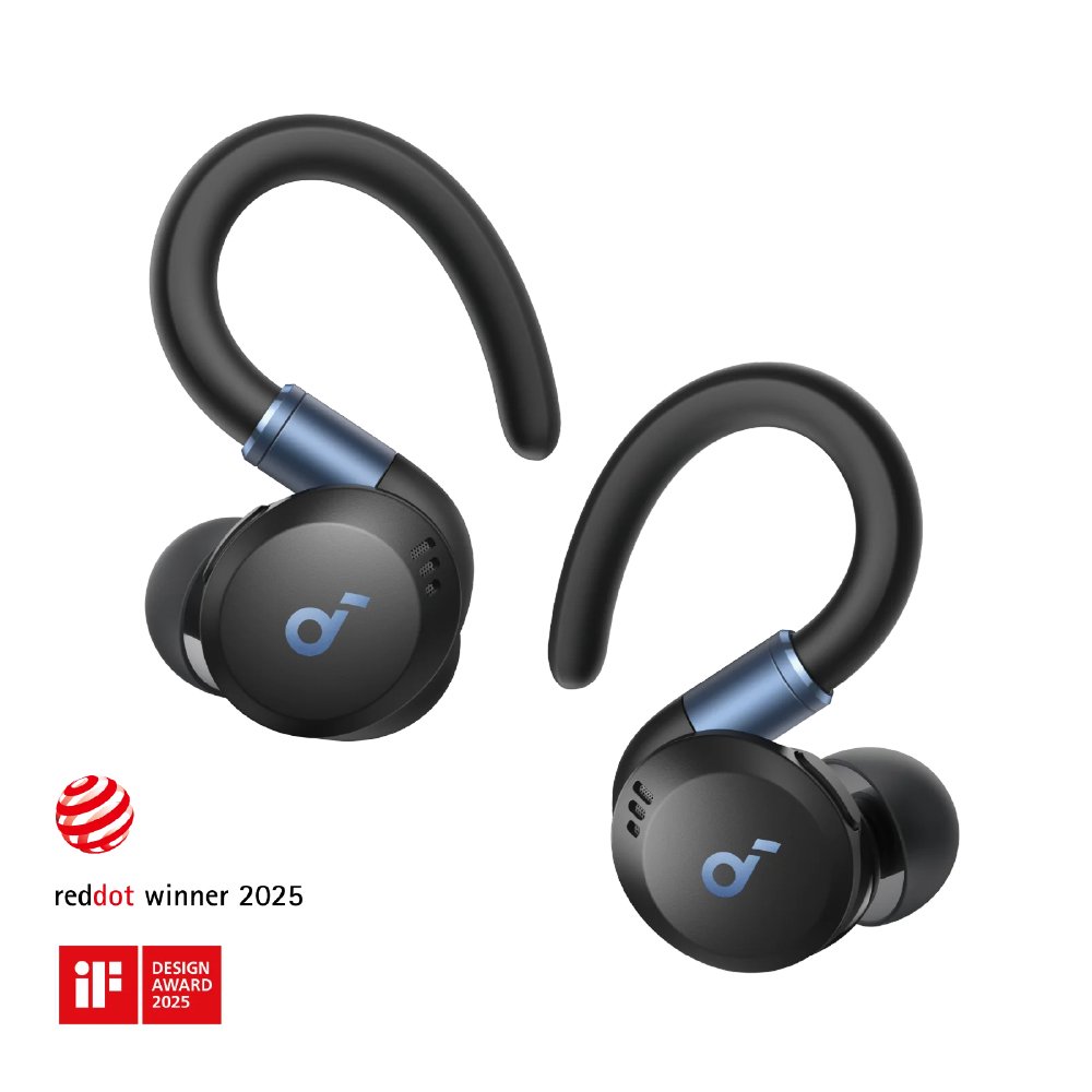 Soundcore Sport X20 Audífonos Inalámbricos Deportivos In-Ear con Ganchos, ANC, Negros, A3968Z11