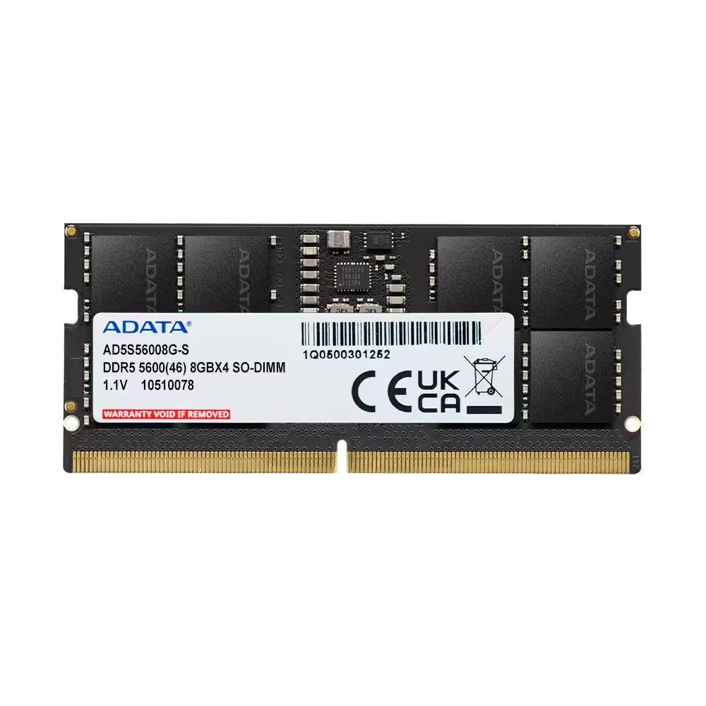Adata Memoria RAM DDR5 SO-DIMM de 8 GB 5600 MHz para laptop AD5S56008G-S