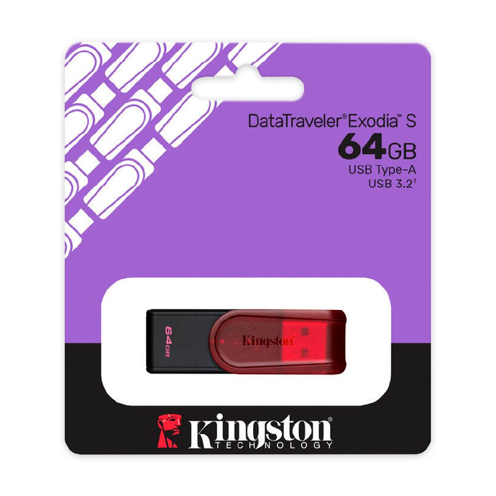 Kingston Memoria USB DataTraveler Exodia S 64 GB USB 3.2 color rojo KC-U3C64-7TR