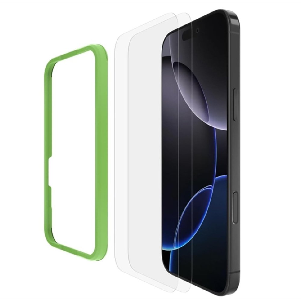 Belkin Protector de pantalla ScreenForce TemperedGlass de vidrio templado para iPhone 16 Pro Max transparente paquete de 2 SFA165bg-LA